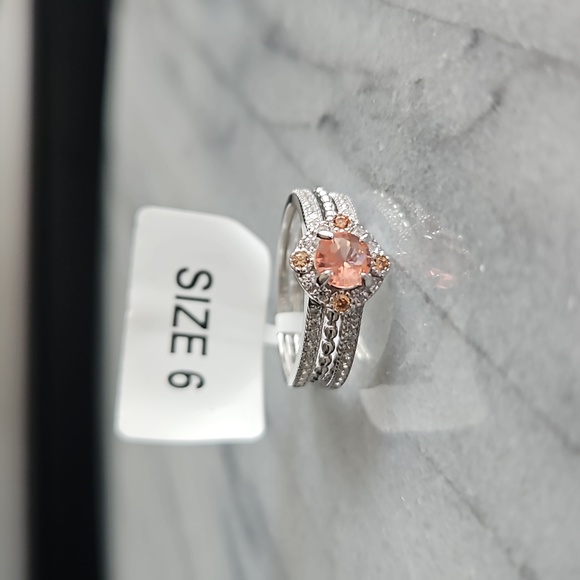 925 Sterling silver 2 piece band set - Picture 2 of 4